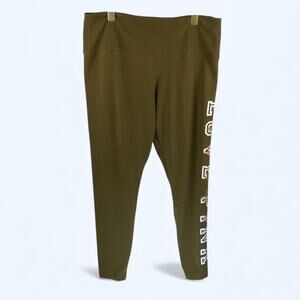 Victoria's Secret PINK High-waist Cotton Leggings Deep Olive Floral Graphic XXL